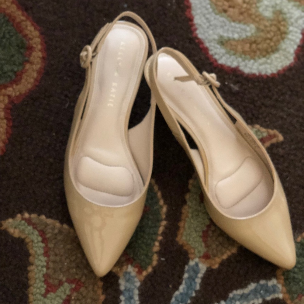 Tan sling-back dress shoes